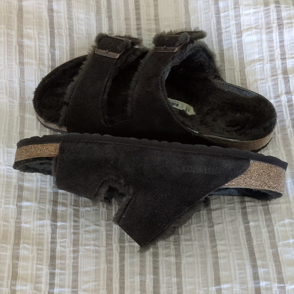 Birkenstock Arizona Mocha Shearling 42 - Picture 3 of 5